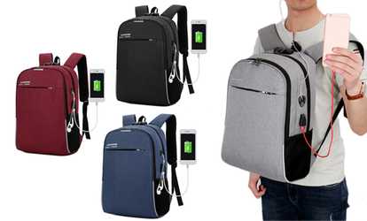 Backpack with Lock and USB Port