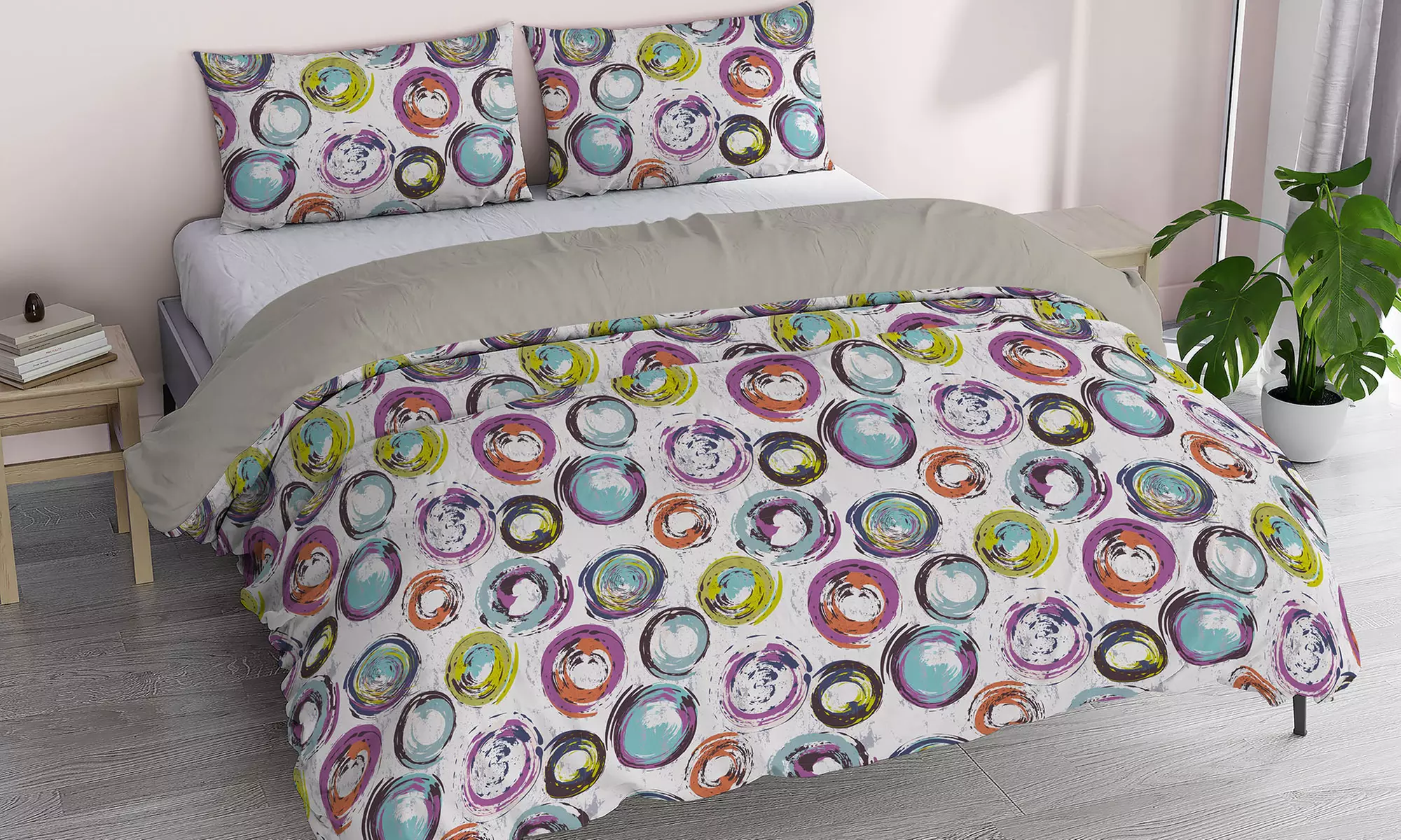 Ensemble de literie fantaisie, effet "peau de pêche"