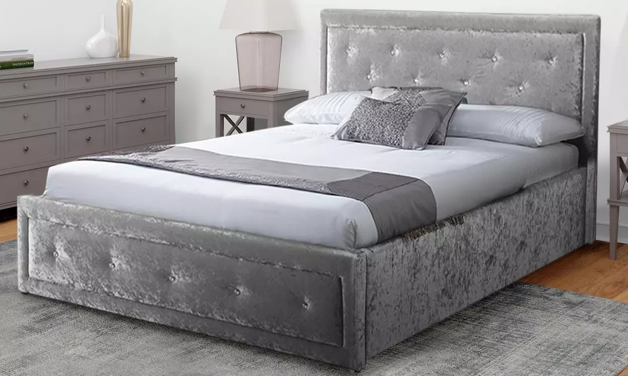 Carerra Diamond Ottoman Storage Bed with or without Mattress