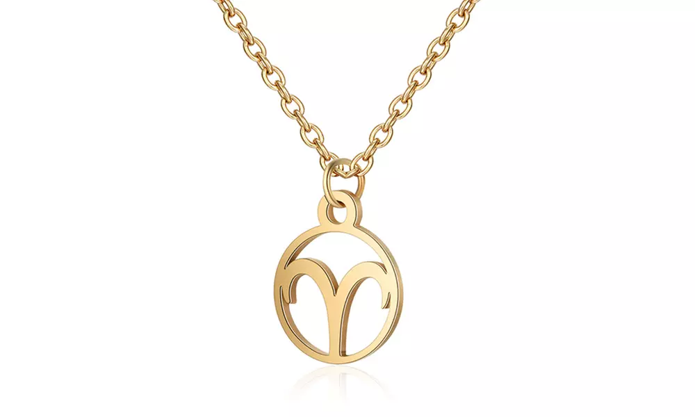 Collier astrologique en acier inoxydable, doré ou argent