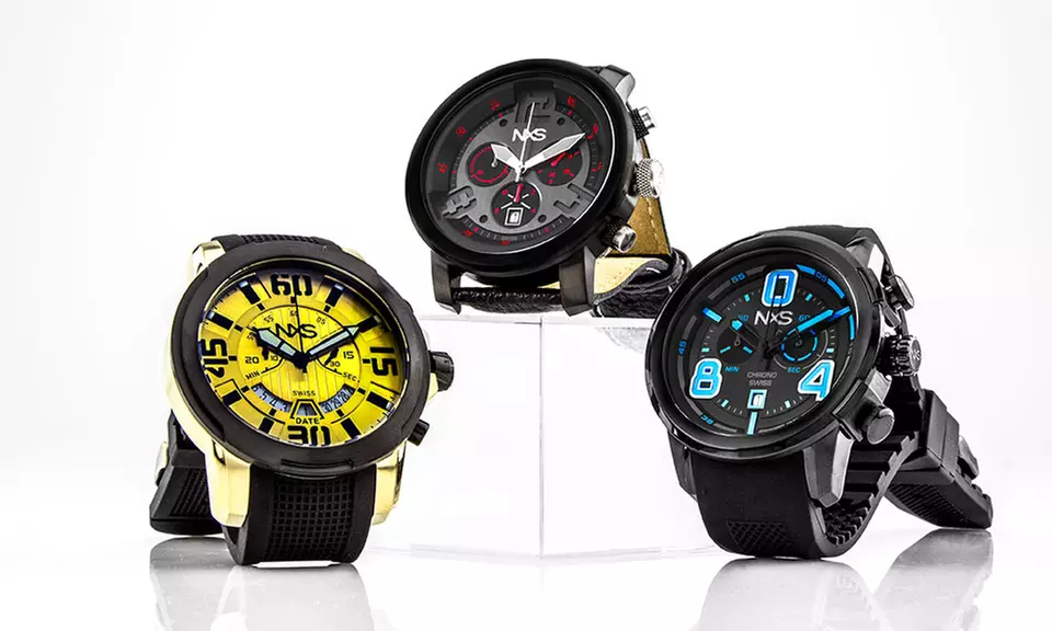 Clearance: NXS Men's Swiss Watches. Multiple Options Available. - Primary Image