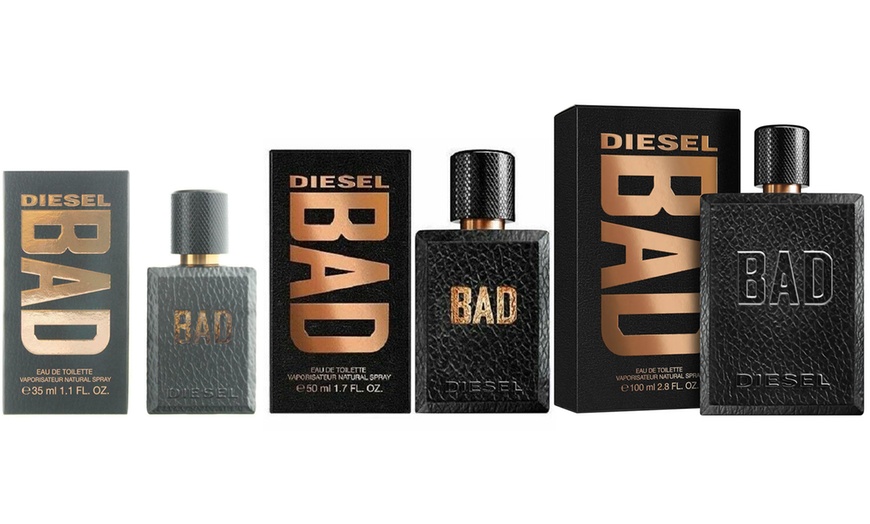 Image 1: One or Two Bottles of Diesel Bad EDT for Him 35ml, 50ml or 100ml