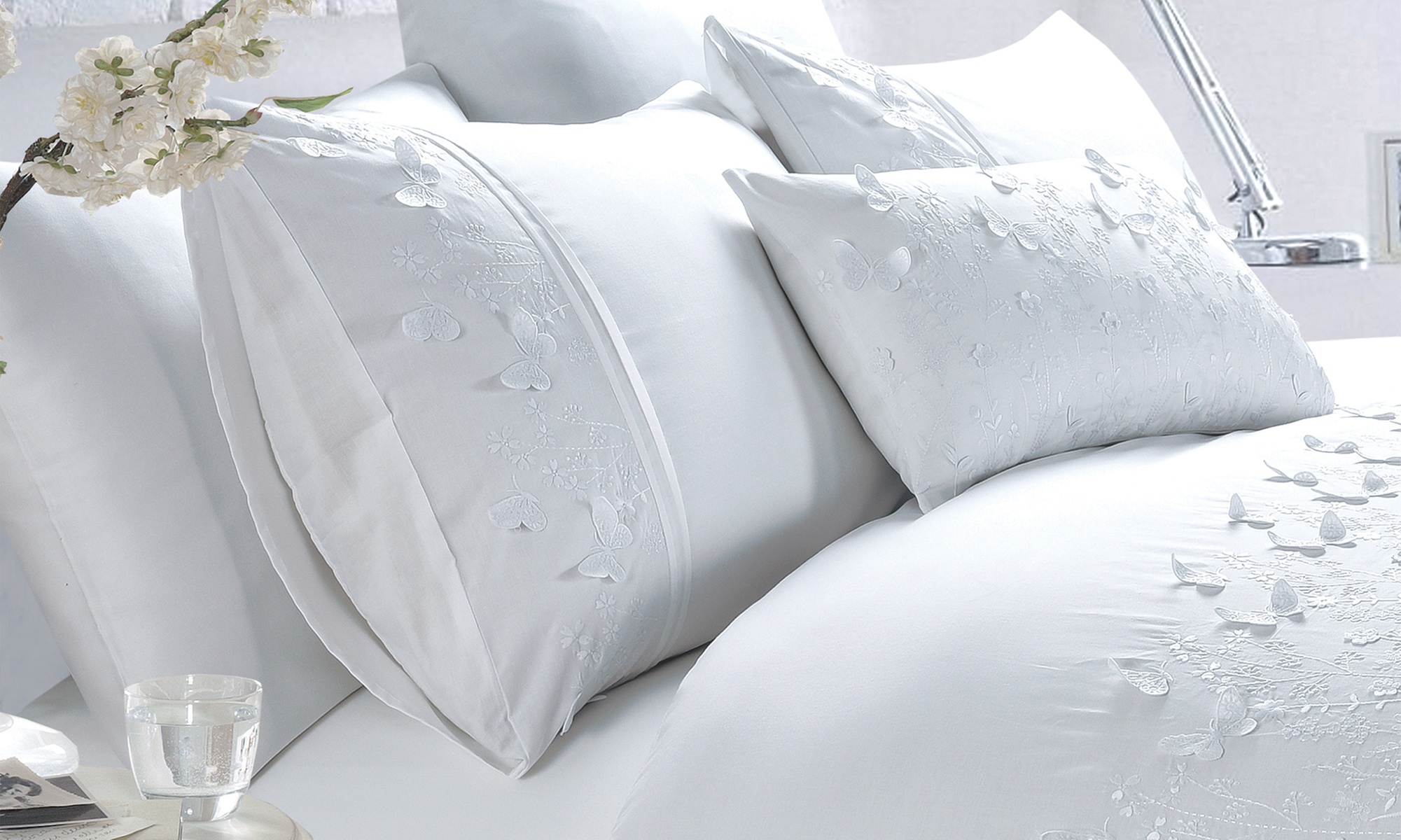 Papillion Butterfly Embroidered Duvet Set