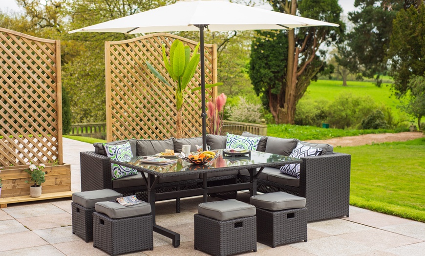 Image 4: Corner Rattan Cube Set