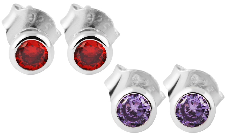 Image 52: 1, 2 ou 3 boucles d'oreilles goujons en argent sterling pour enfants
