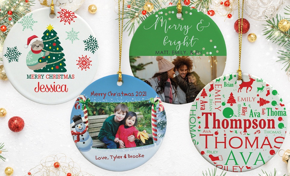 Custom Round Ceramic Ornaments for Festive Cheer