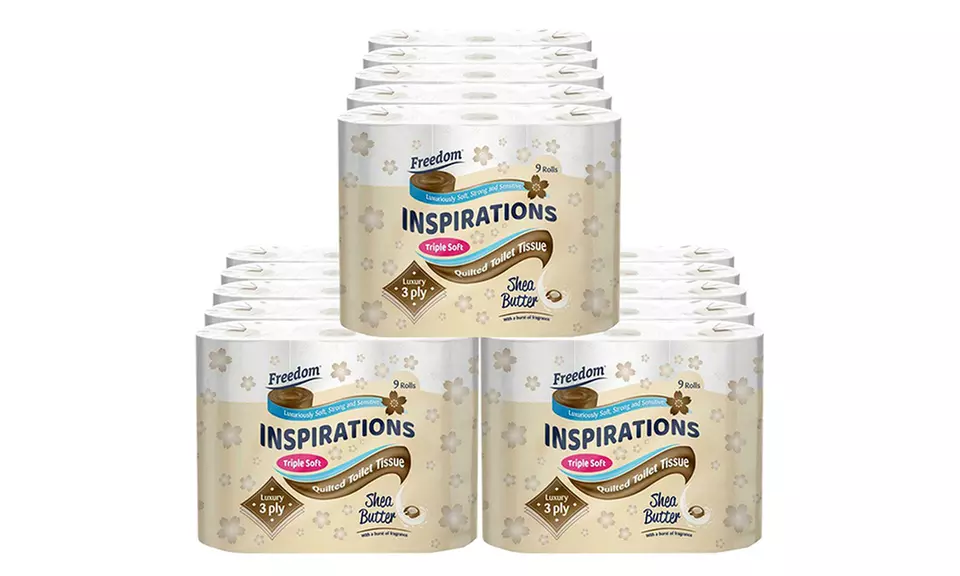 45, 90 or 135 Rolls of Freedom Three-Ply Toilet Paper