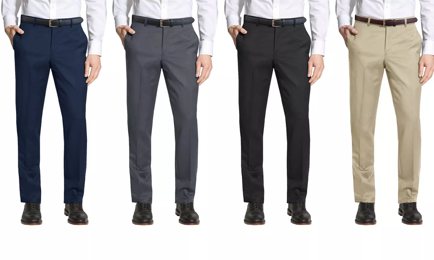 Galaxy by Harvic Men's Belted Slim-Fit Dress Pants - Multiple Inseams - Primary Image
