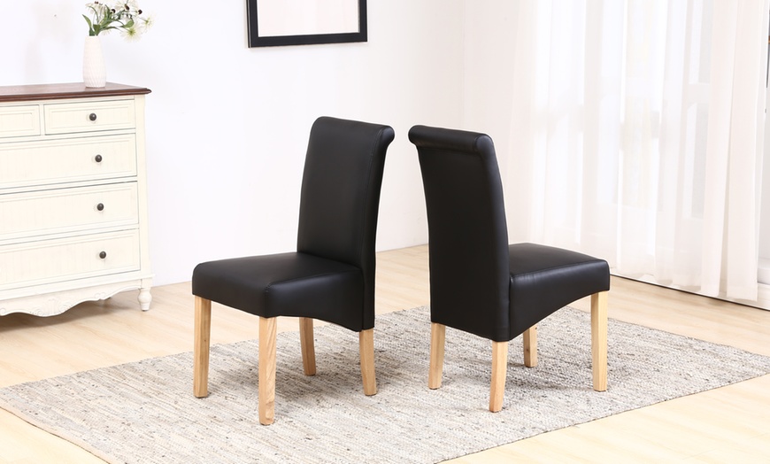 Image 6: Dining Room Bonded Leather Chairs