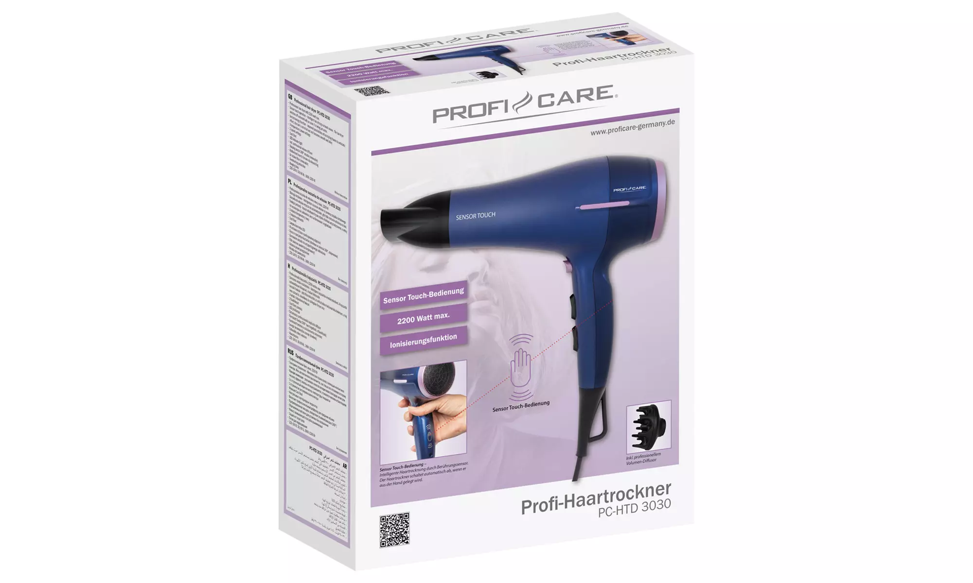 Sèche-cheveux professionnel avec diffuseur de volume 2000W Proficare - Second Medium