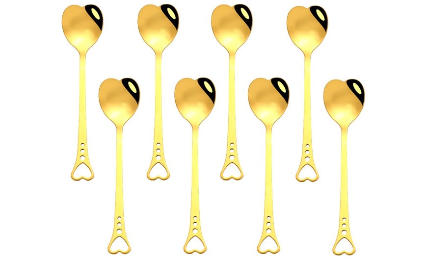 Image 8: 4, 5, 8 or 10 Heart Teaspoons