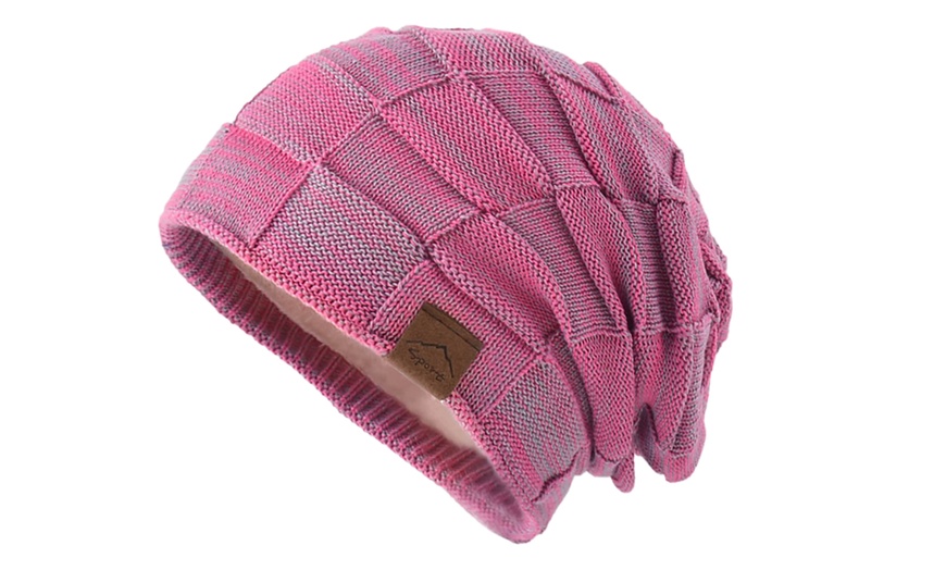 Image 4: 1 of 2 unisex stretchable en warme beanies