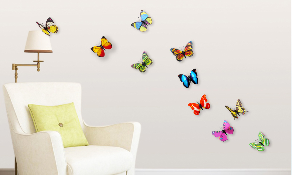 wall groupon uk murals Off) Butterflies Delivery 3D  Sticker for With £9.98 Free Wall (37