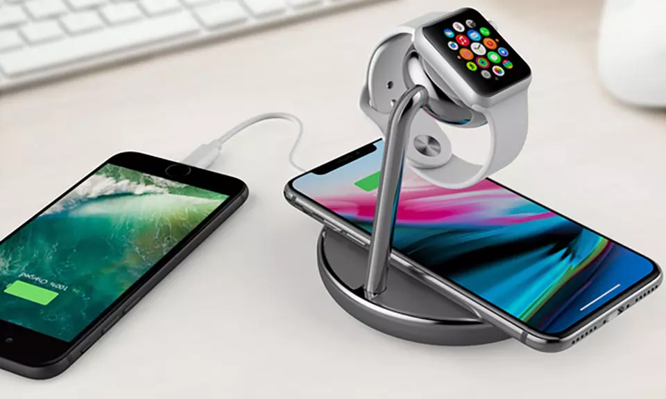 Tech Elements Dual Wireless Charger for Smartphone & Apple Watch (Apple-Certified) - Primary Image