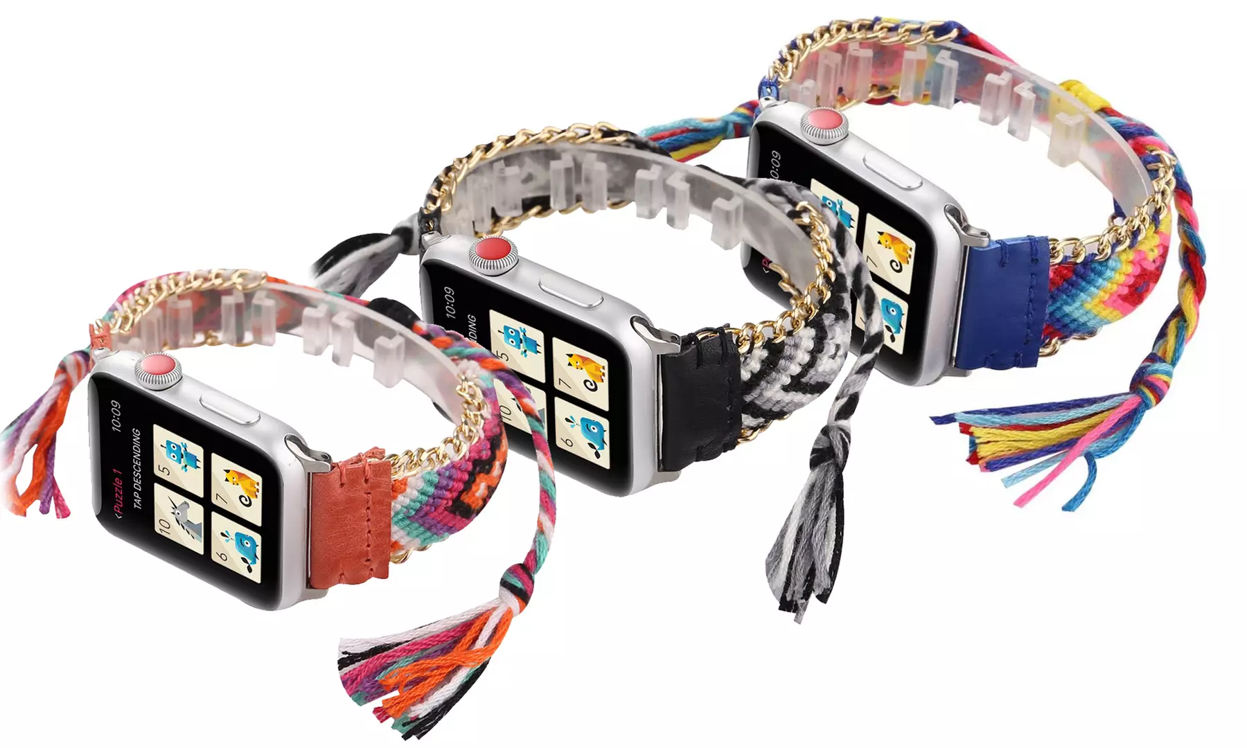 Boho-Chic Braided Replacement Band for Apple Watch Series 1,2,3, 4, and 5 - Primary Image