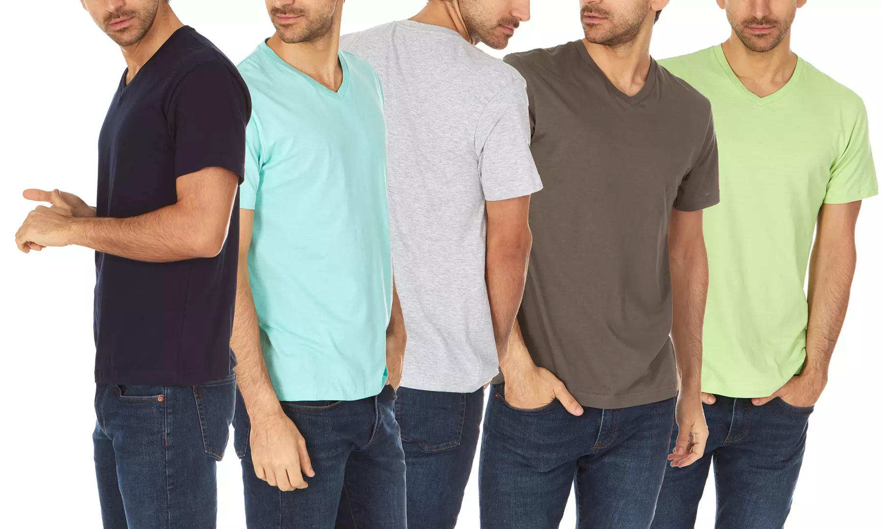Men's Super Soft V-Neck Tees (6-Pack; S-2XL) - Primary Image