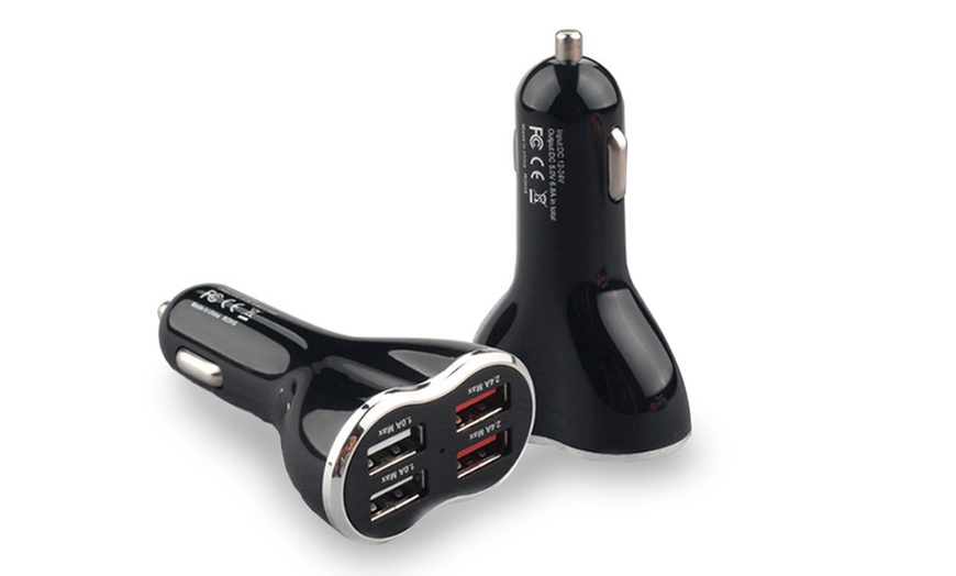 Image 5: Four-Port USB Car Charger