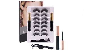 Seven Pairs of Magnetic Eyelashes with Eyeliner Kit