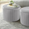Image 1: Round Velvet Stool, Soft Upholstery and Plush Comfort