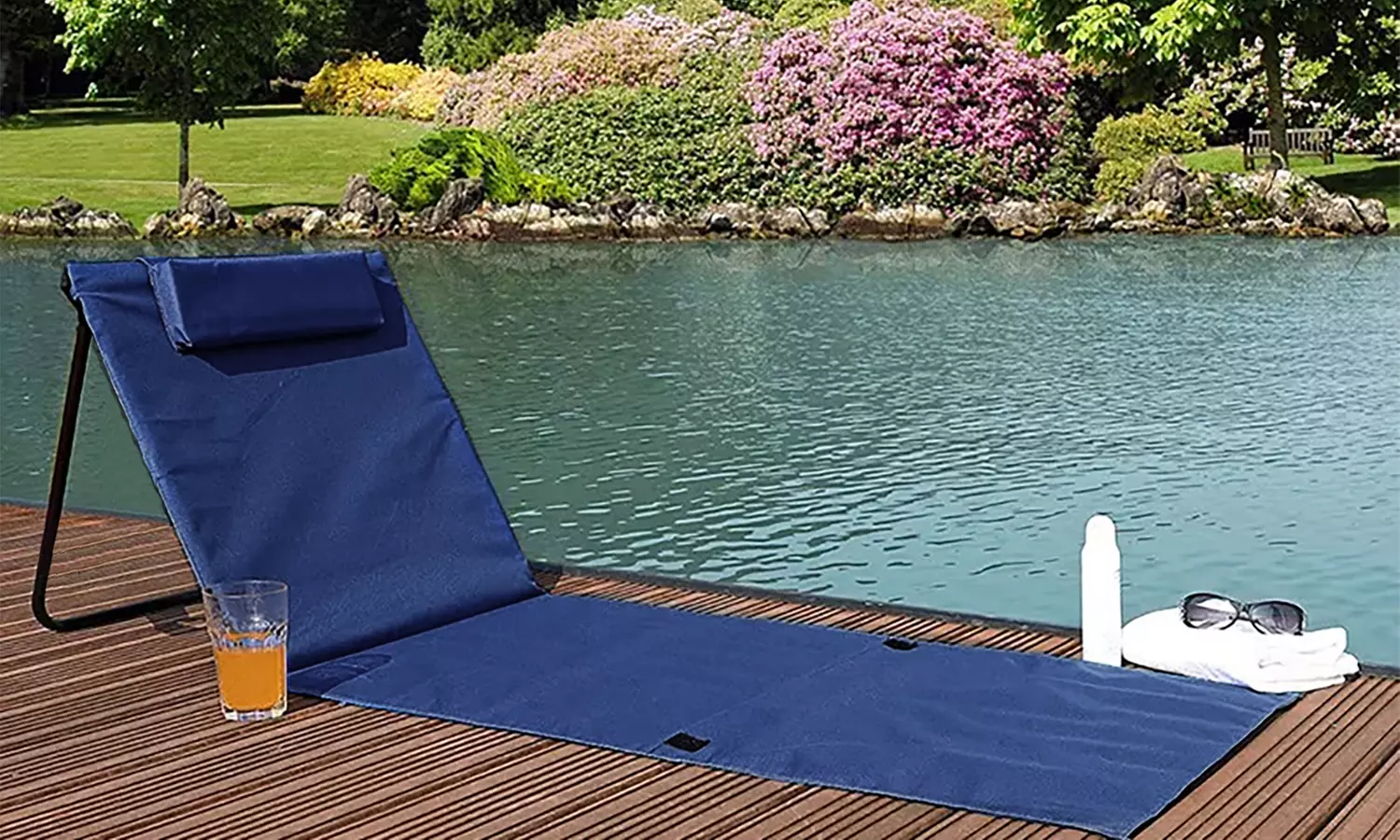 Coppia di materassini da spiaggia con schienale e cuscino