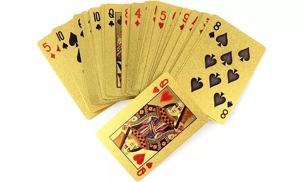 1, 2 ou 3 jeux de cartes plaqué or - Primary Image