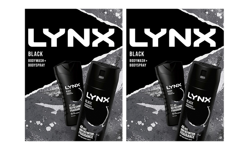 Image 2: Lynx Black Body Wash and Body Spray Gift Set for Men