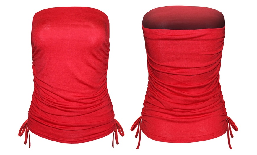 Image 5: Ruched Drawstring Tube Top