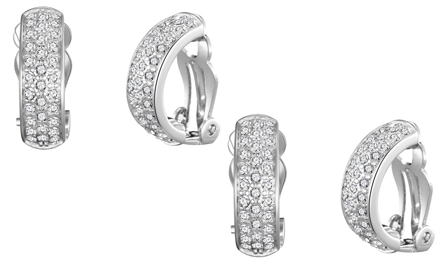 Image 7: Philip Jones Clip-On Earrings with Crystals from Zircondia®