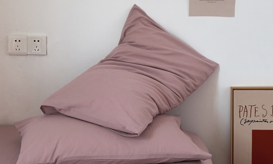 Image 42: Pure Cotton 2 Piece Pillowcase Set