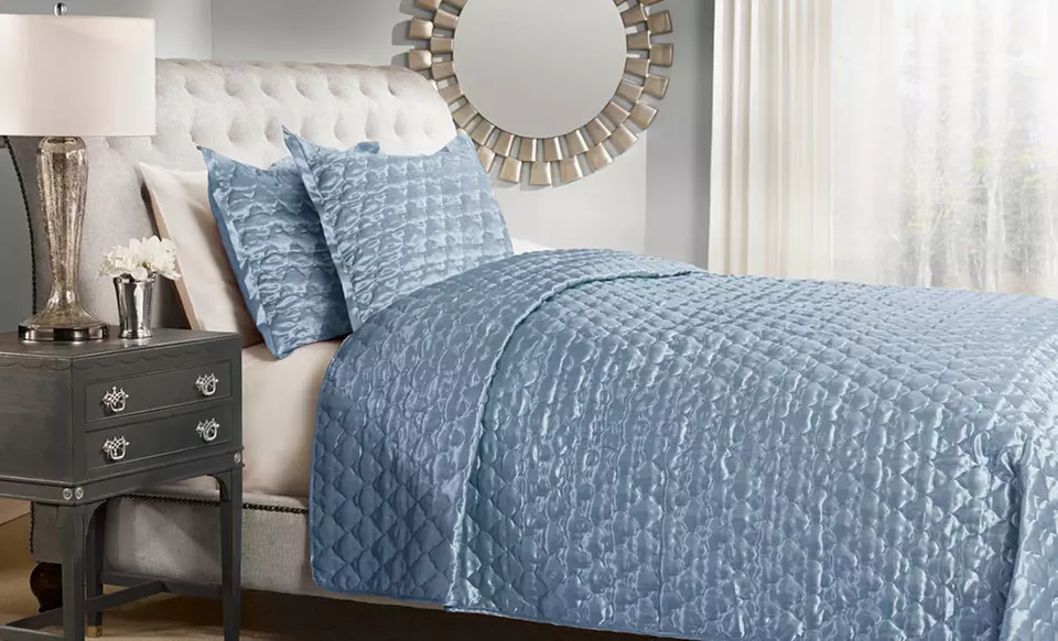 Satin Quilted Coverlet 3-Piece Set. Multiple Sizes from $49.99–$54.99. Free Returns. - Second Medium