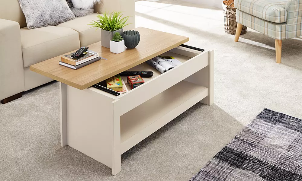 Grey or Cream Ledbury Sliding Top Coffee Table - Primary Image