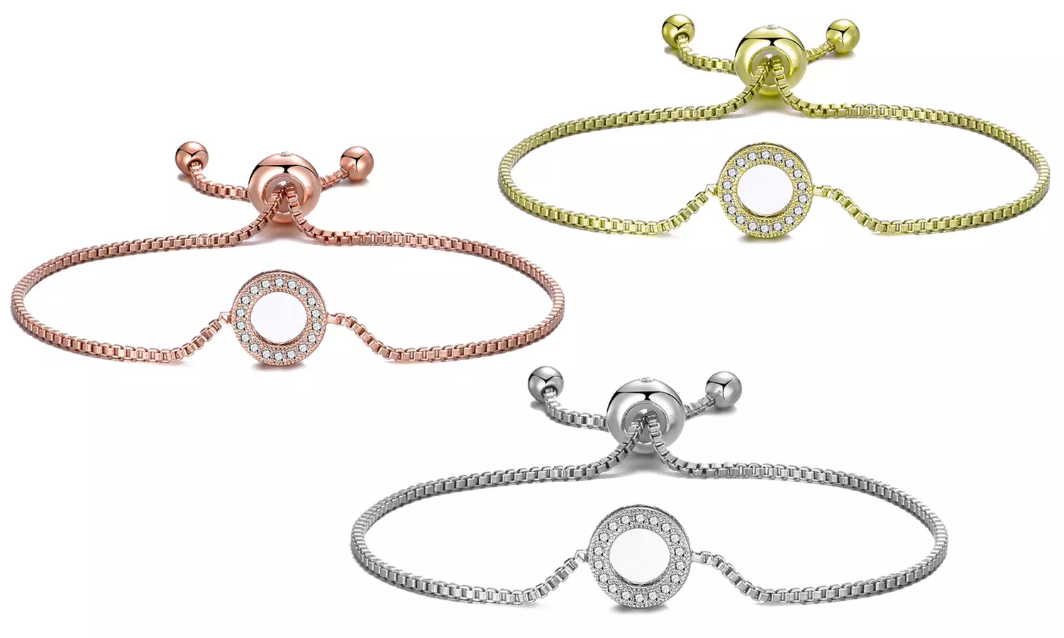 1 à 3 bracelets "cercle" Philip Jones ornés de cristaux Zircondia®, pour femme - Primary Image