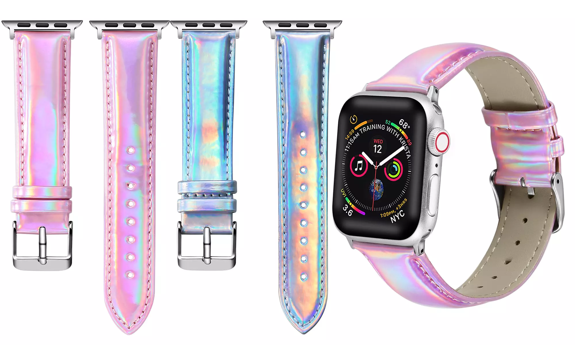 Iridescent Leather Bands for Apple Watch Series 1, 2, 3, 4, and 5 - Primary Image