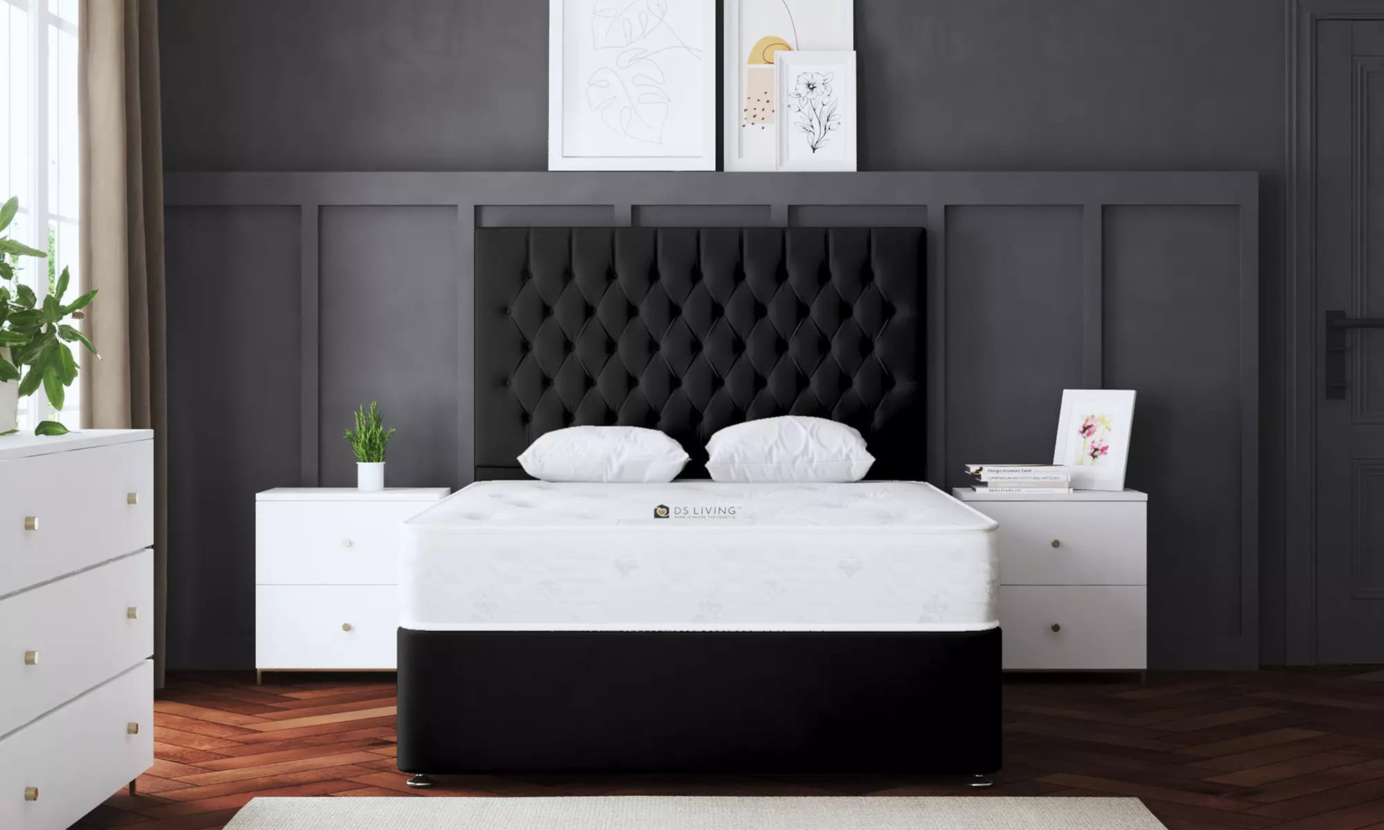 Seraphine Chesterfield Divan Bed with Four Drawers