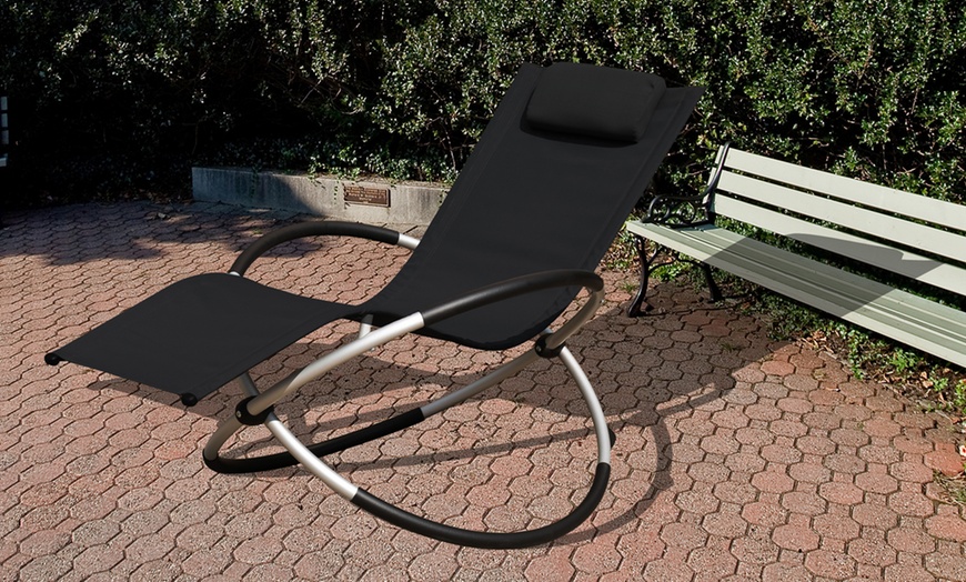 Image 12: Zero Gravity Rocking Lounger Chair