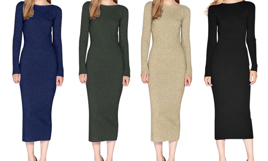 Image 1: Bodycon Sweater Dresses