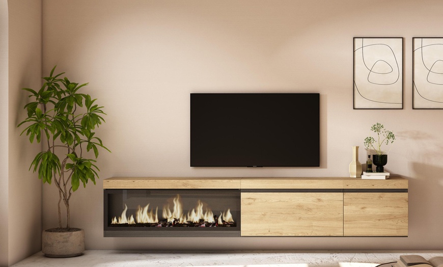 Image 14: Meuble TV suspendu avec grande capacité de rangement  