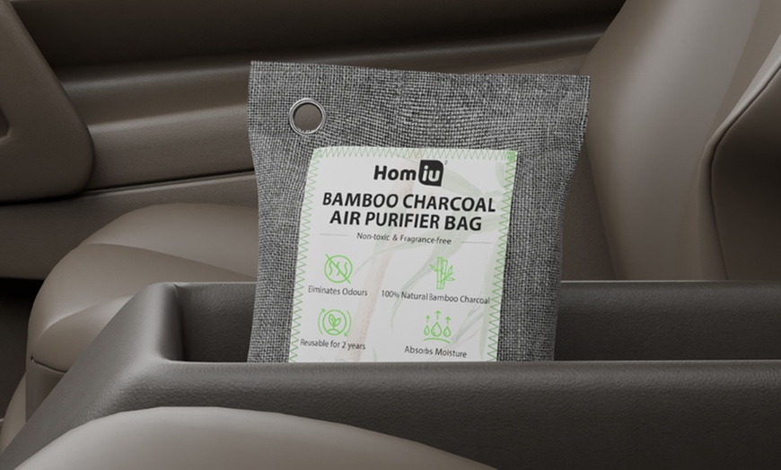 Image 1: Pack of Four Homiu Bamboo Charcoal Air Purifying Bags