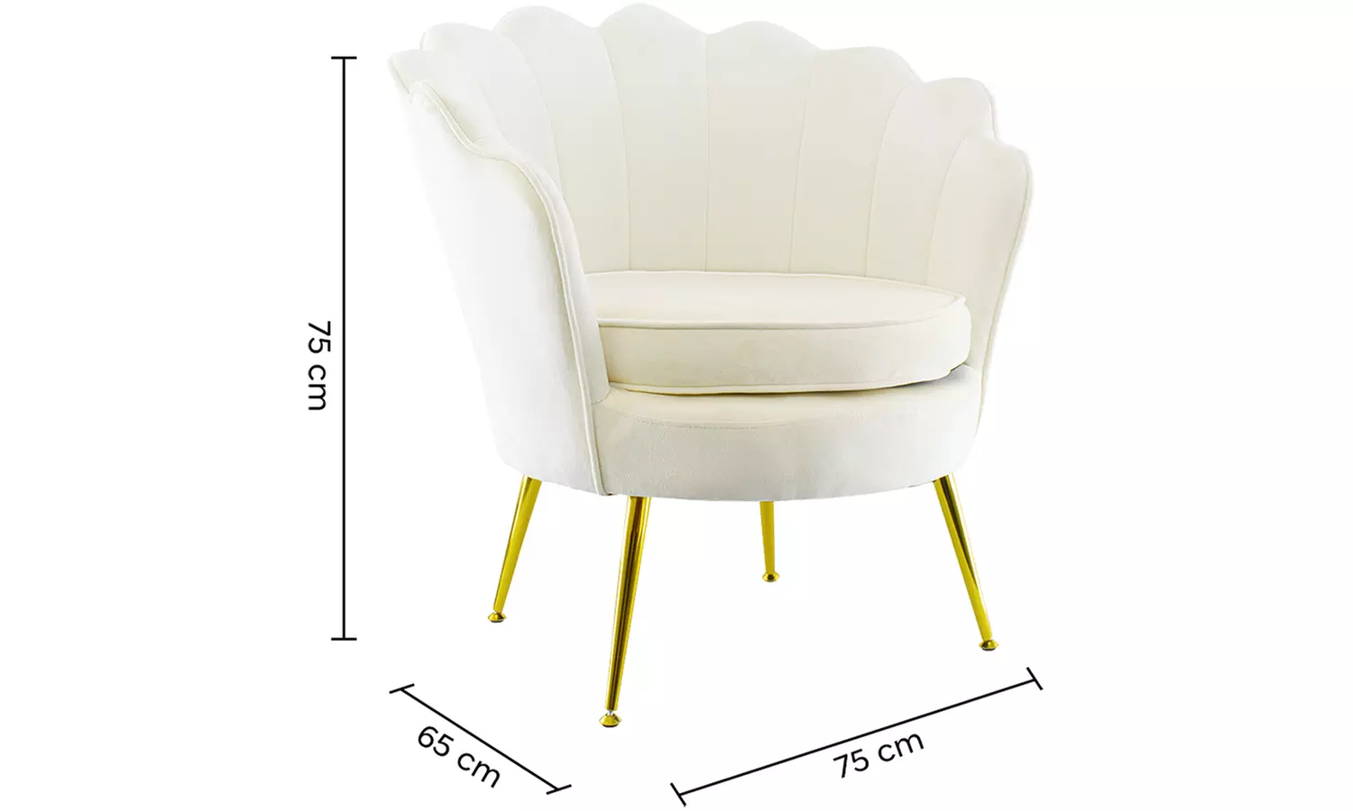 Poltrona con schienale a conchiglia