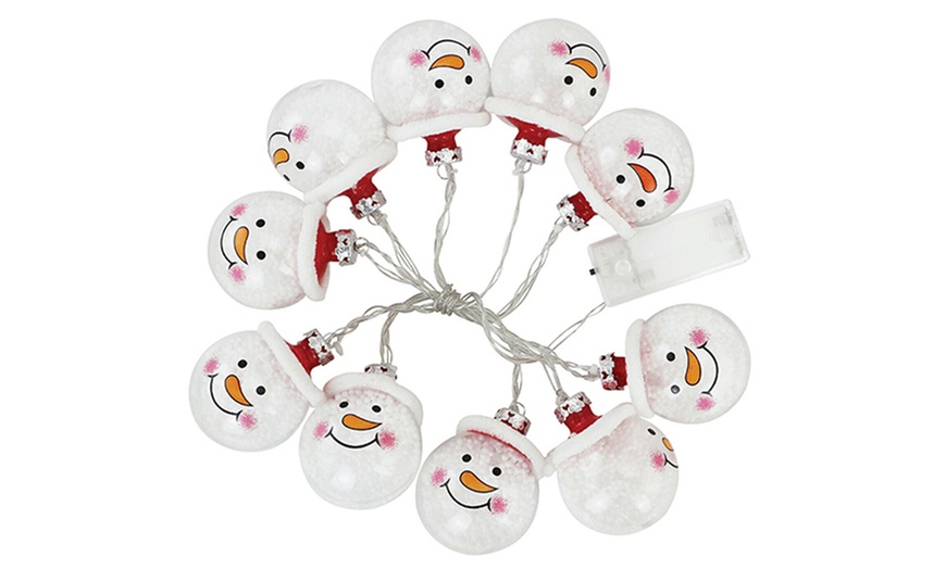 Image 2: Weihnachtliche Schneemann-Lichterkette