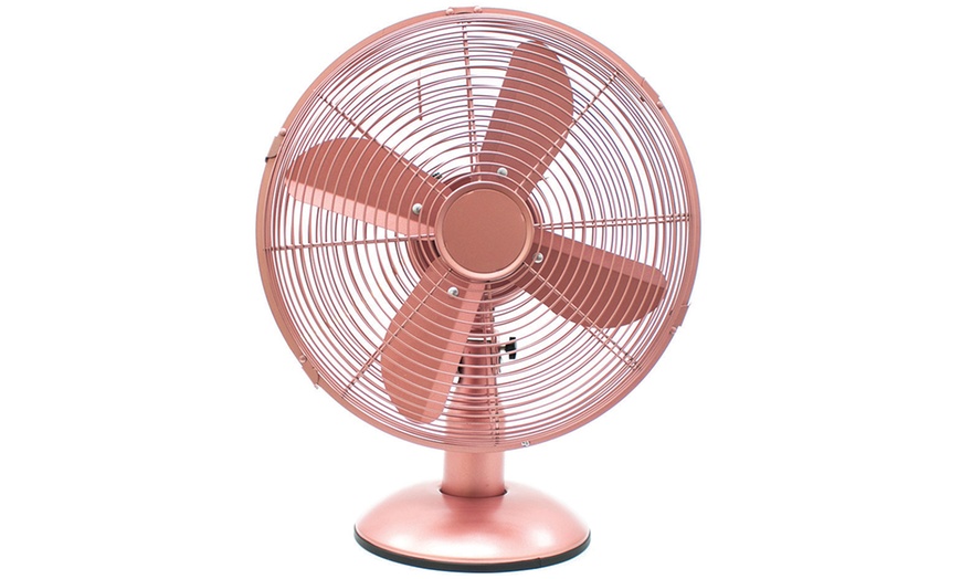 Image 2: Daewoo 12'' Rose Gold Desk Fan