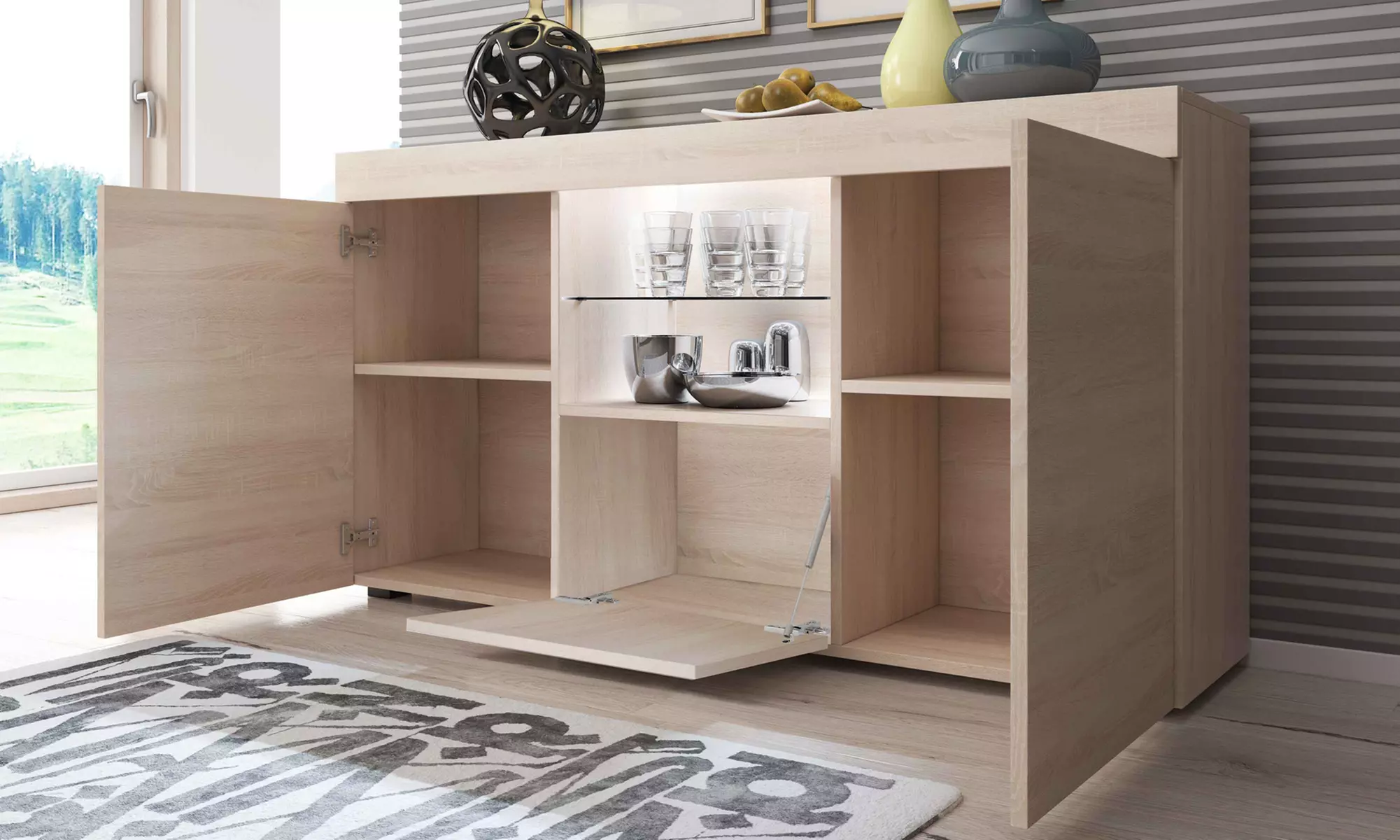 Credenza Sefora con illuminazione LED