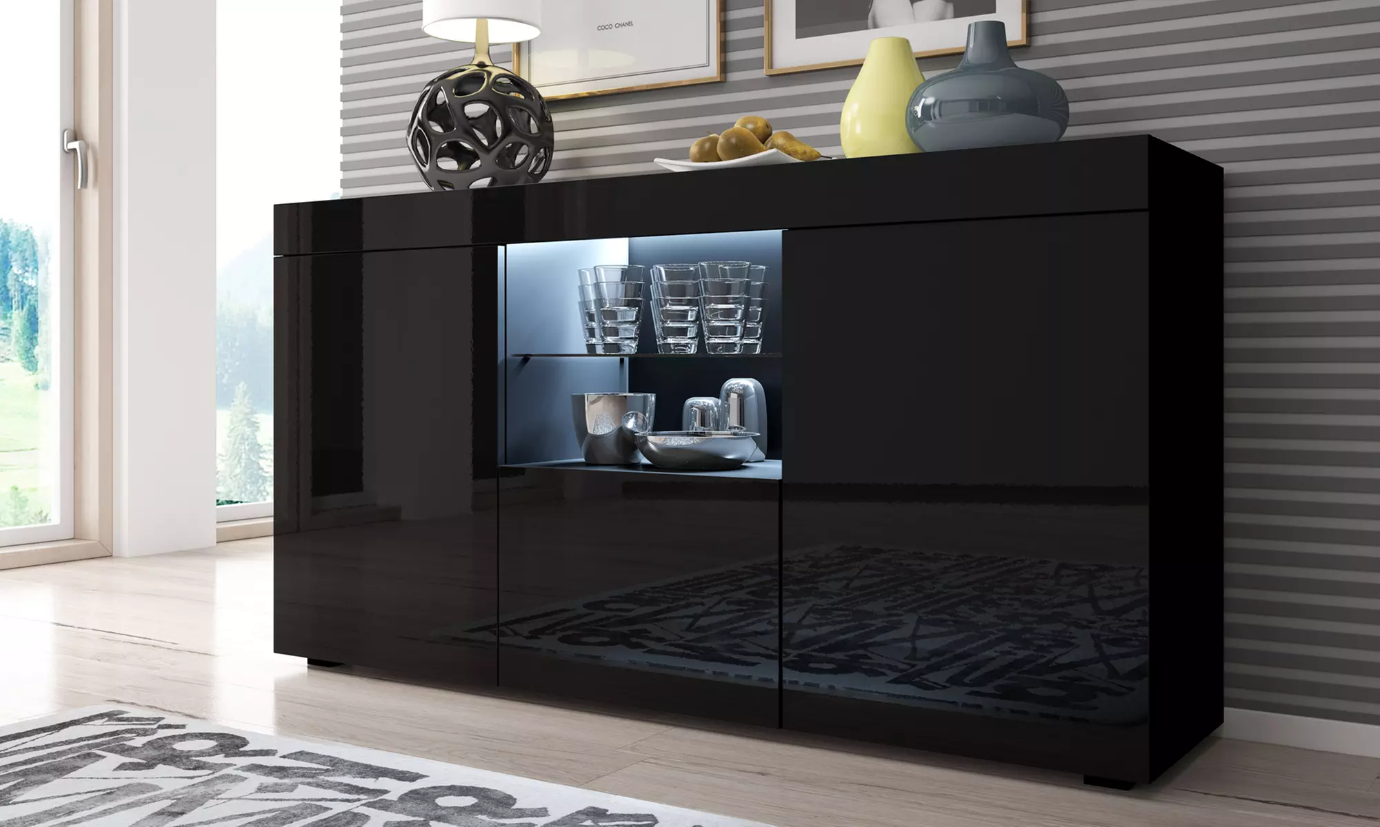 Sideboard Sefora mit LED-Beleuchtung