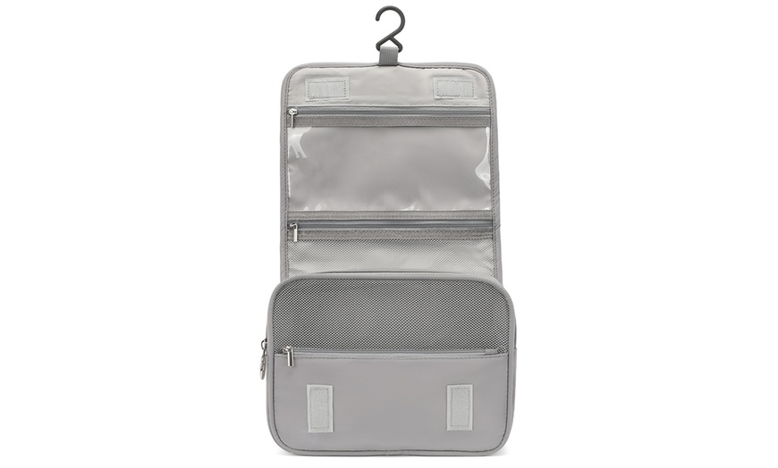 Image 6: Hanging Multi-Pocket Water-Resistant Travel Makeup Bag