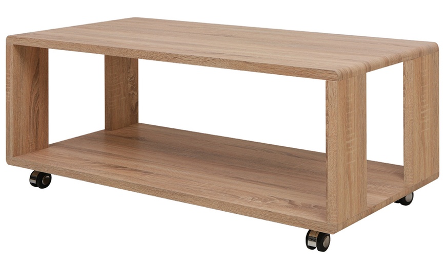 Image 2: Table basse avec roulettes