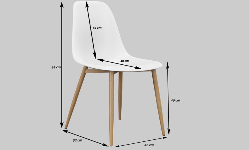 Image 12: Sillas de estilo escandinavo Lily con patas efecto roble, de Doosense