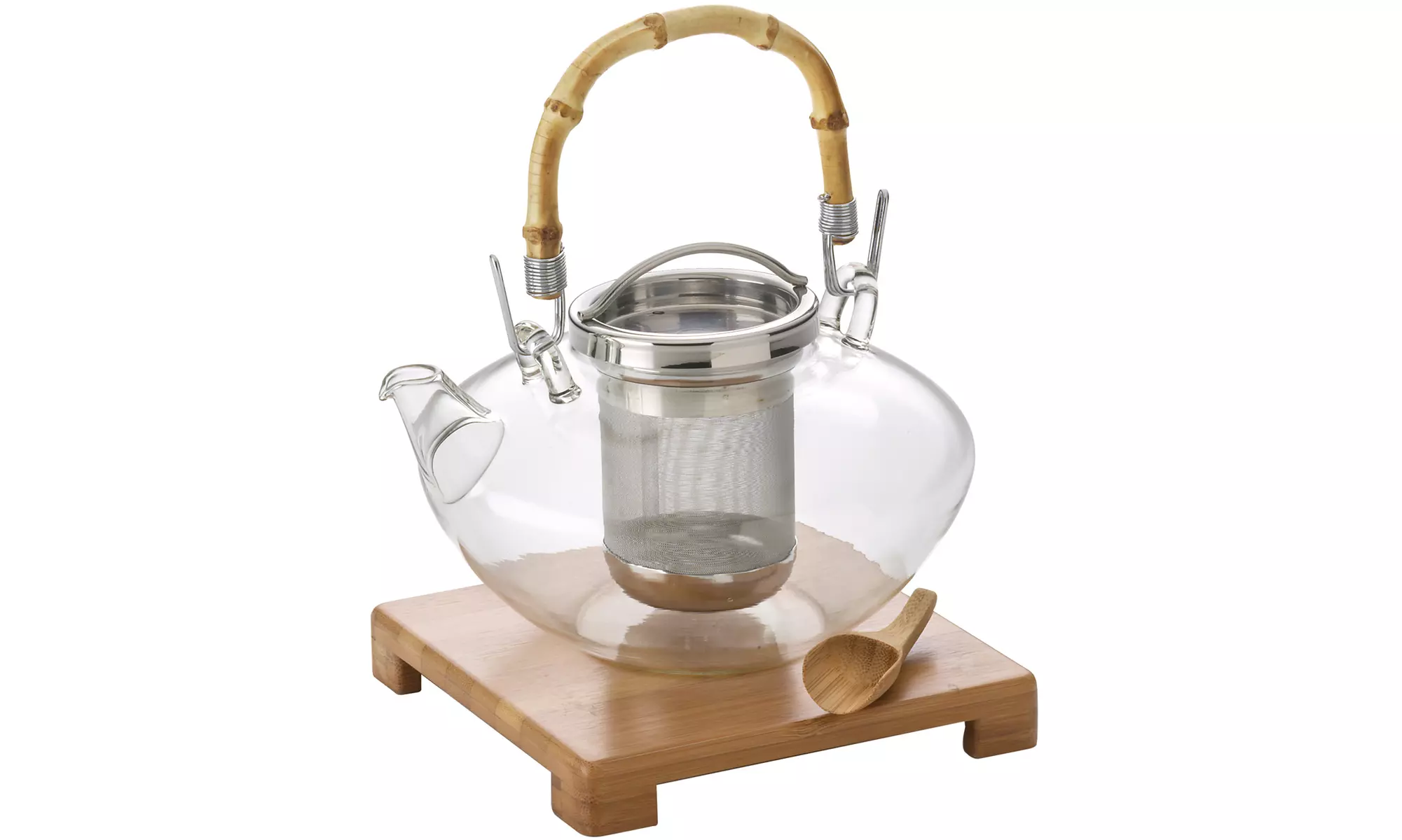 BonJour Coffee & Tea Zen Hand-Blown Glass Teapot Set (4-Piece) - Second Medium