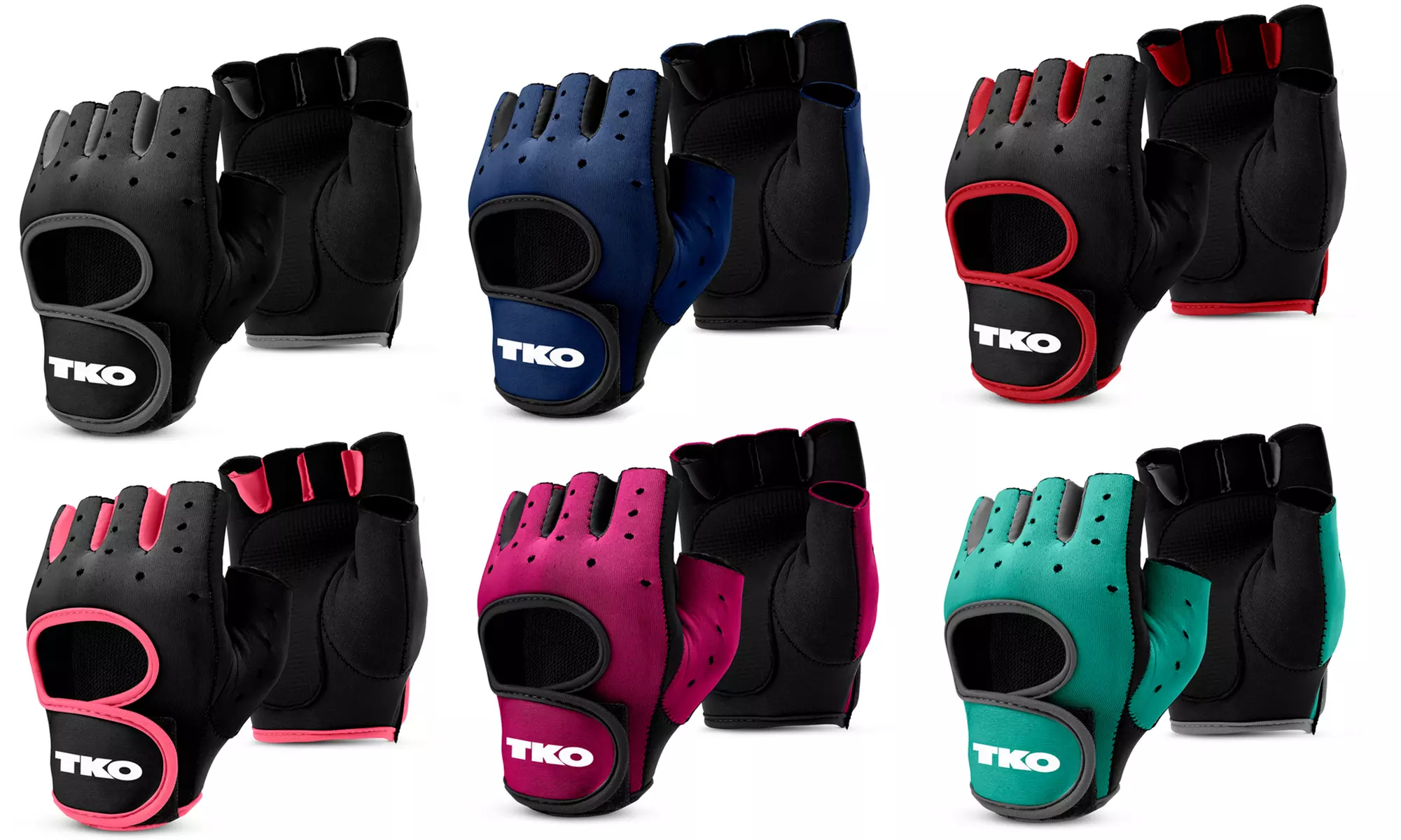 TKO Workout Gloves with Non-Slip Padded Grips - Primary Image