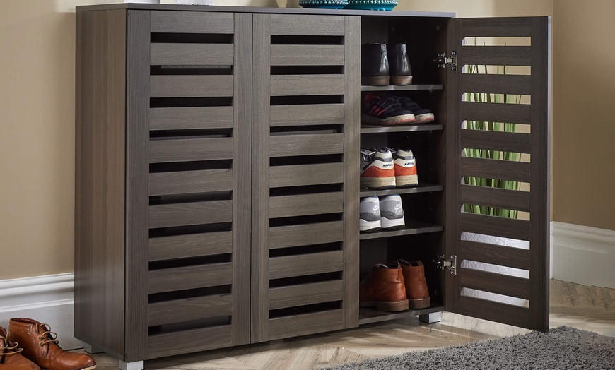 Image 20: Furniture Dealz Oslo 3 Door Shoe Storage Cabinet