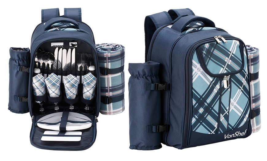 vonshef ash picnic backpack for 4